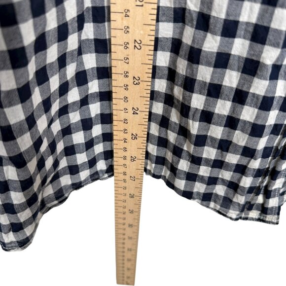 J Crew Classic Fit Shirt Womens 22 Black White Crinkle Gingham Button Down - Picture 6 of 9